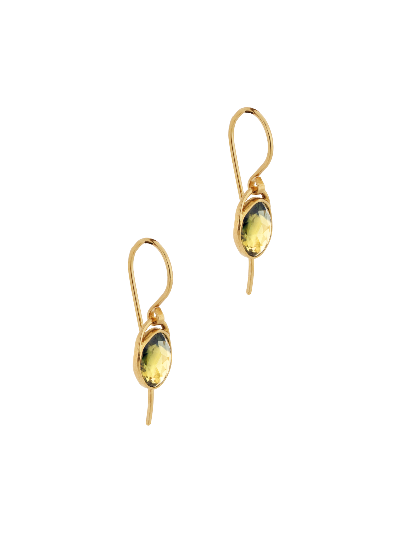 Freeform rose cut australian sapphire earrings (ii)